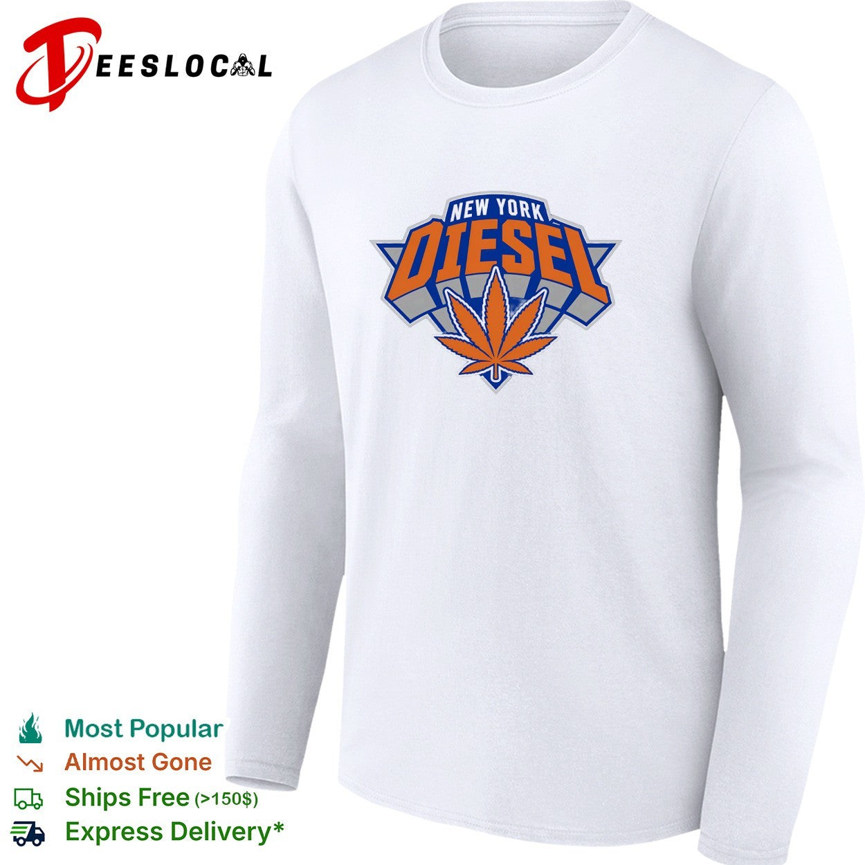 New York Diesel cannabis Knicks weed leaf logo shirt