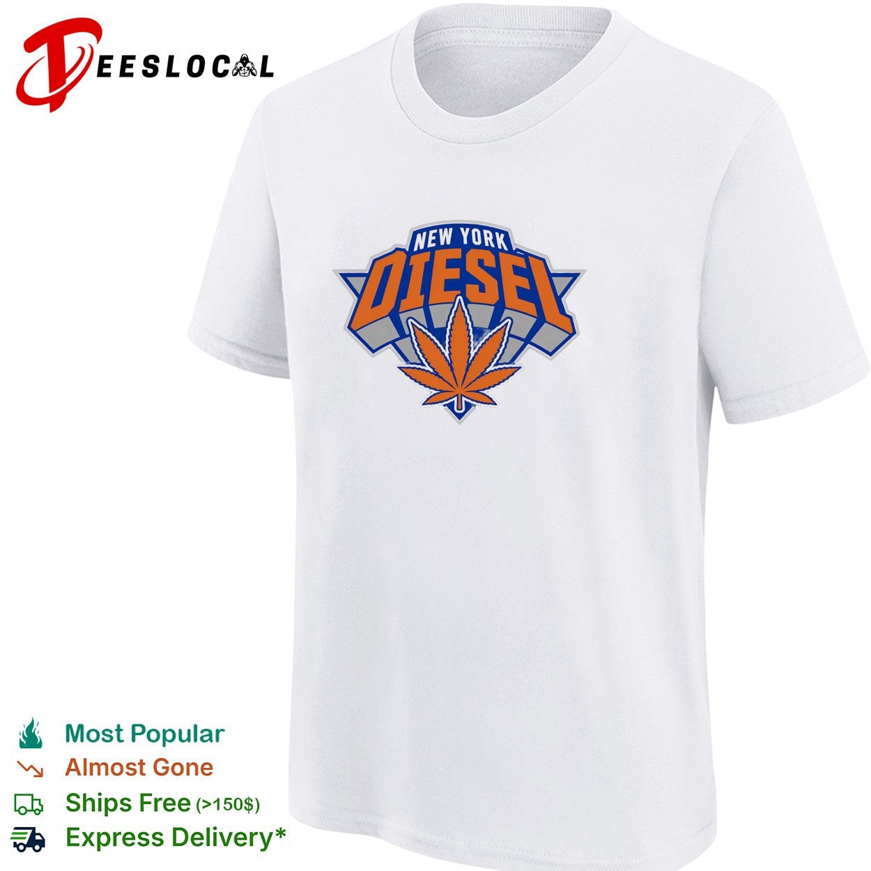 New York Diesel cannabis Knicks weed leaf logo shirt