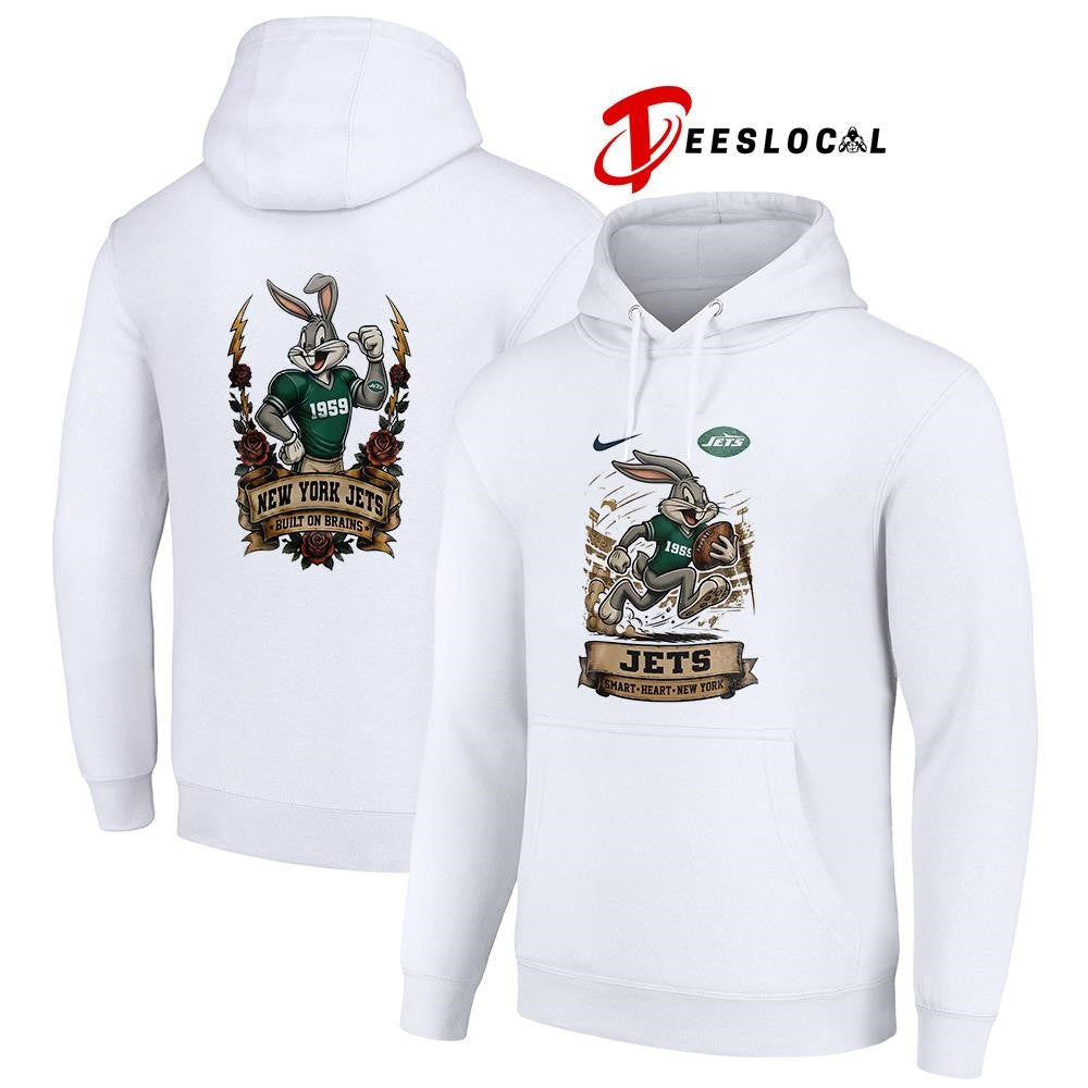 New York Jets x Bugs Bunny smart heart built on brains shirt