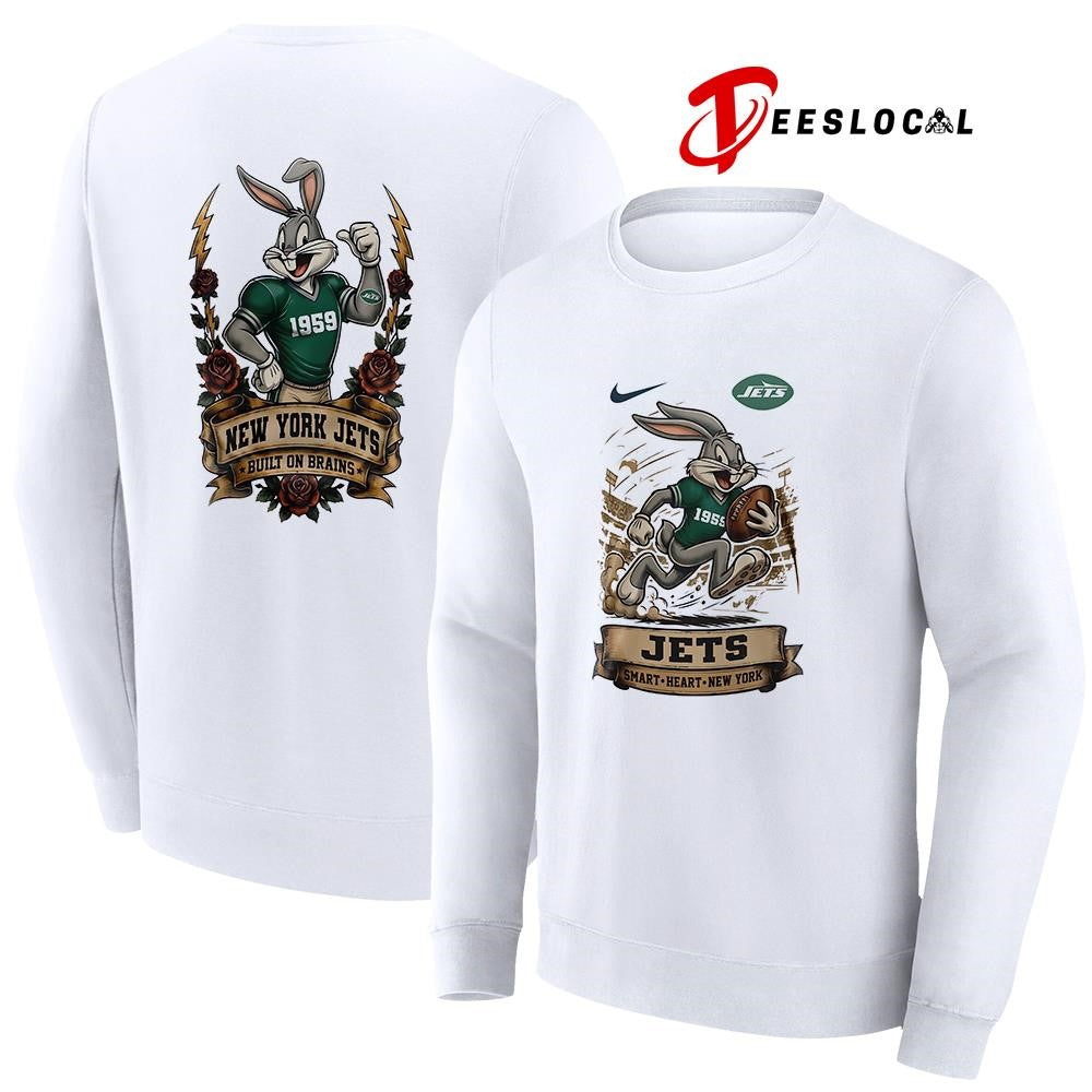 New York Jets x Bugs Bunny smart heart built on brains shirt