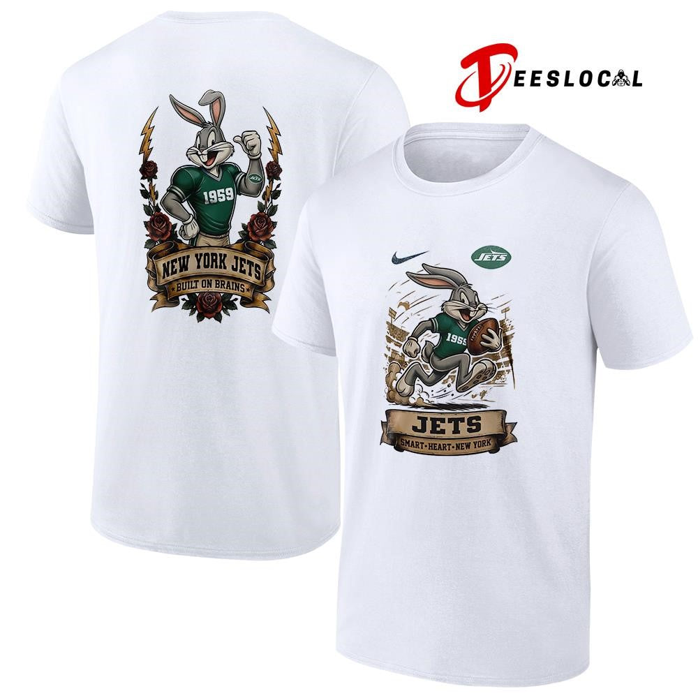 New York Jets x Bugs Bunny smart heart built on brains shirt