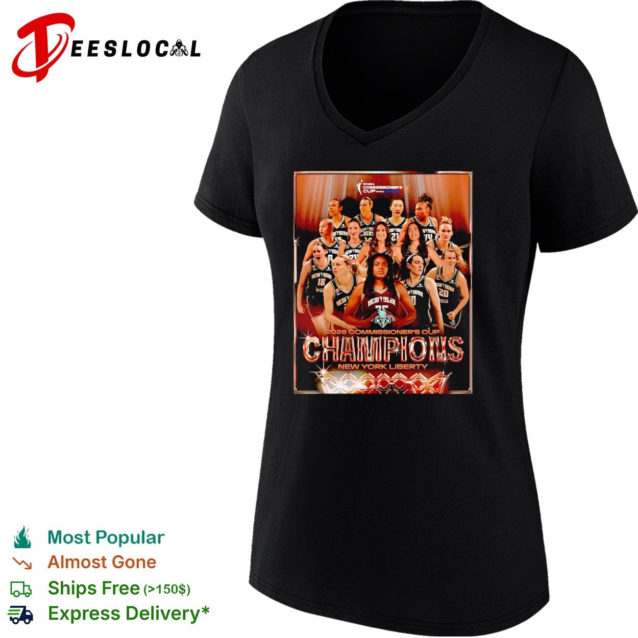 New York Liberty 2026 Commissioners Cup champions shirt
