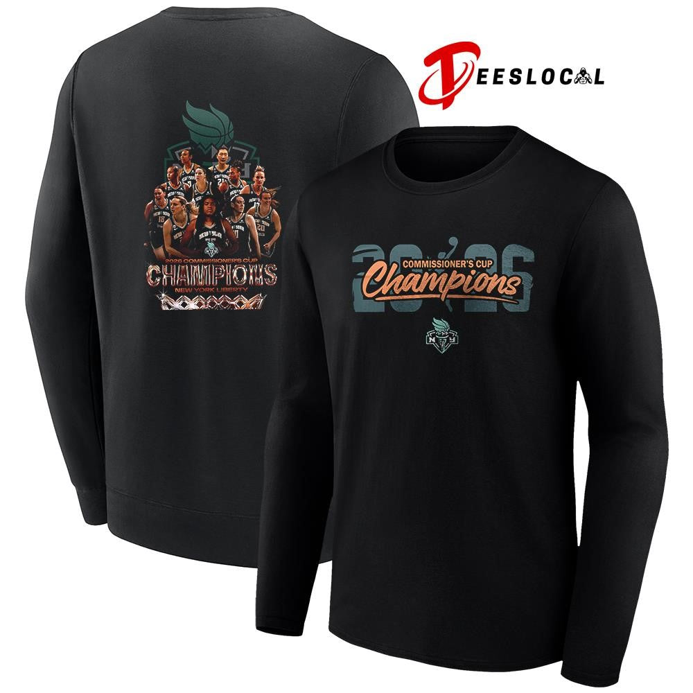 New York Liberty 2026 WNBA Commissioner’s Cup Champions team graphic shirt