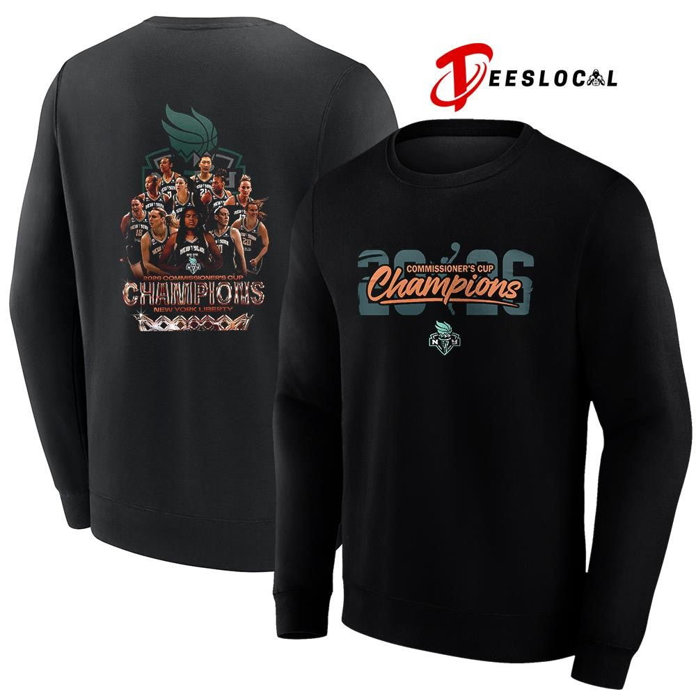 New York Liberty 2026 WNBA Commissioner’s Cup Champions team graphic shirt