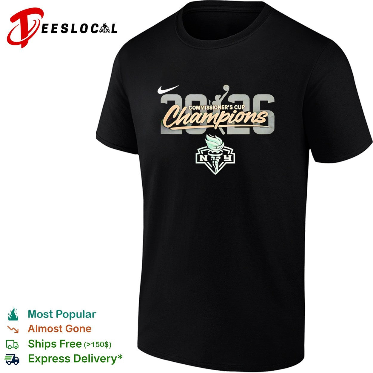 New York Liberty WNBA torch 2026 commissioners cup champions shirt