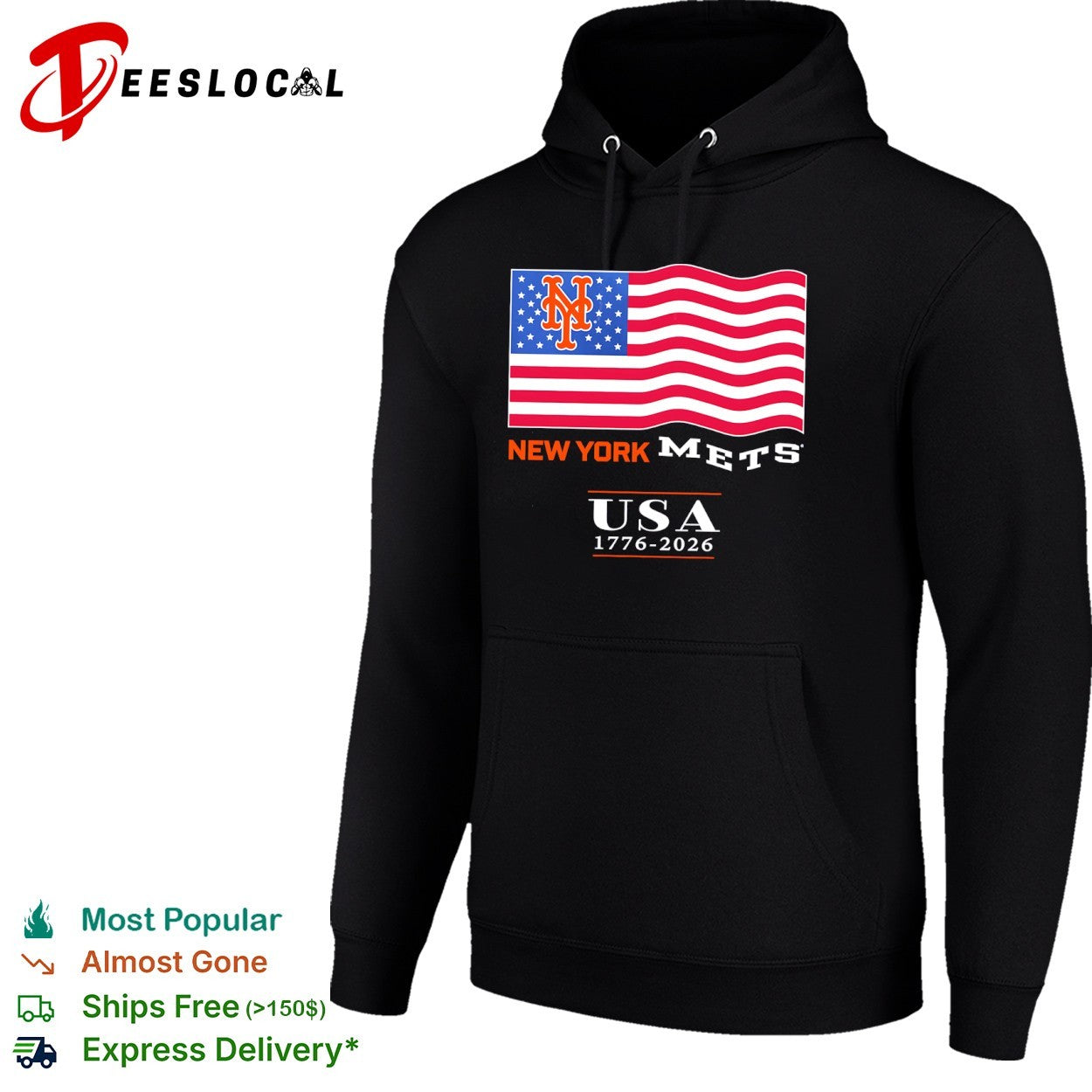 New York Mets USA 1776 2026 American Flag Logo MLB shirt