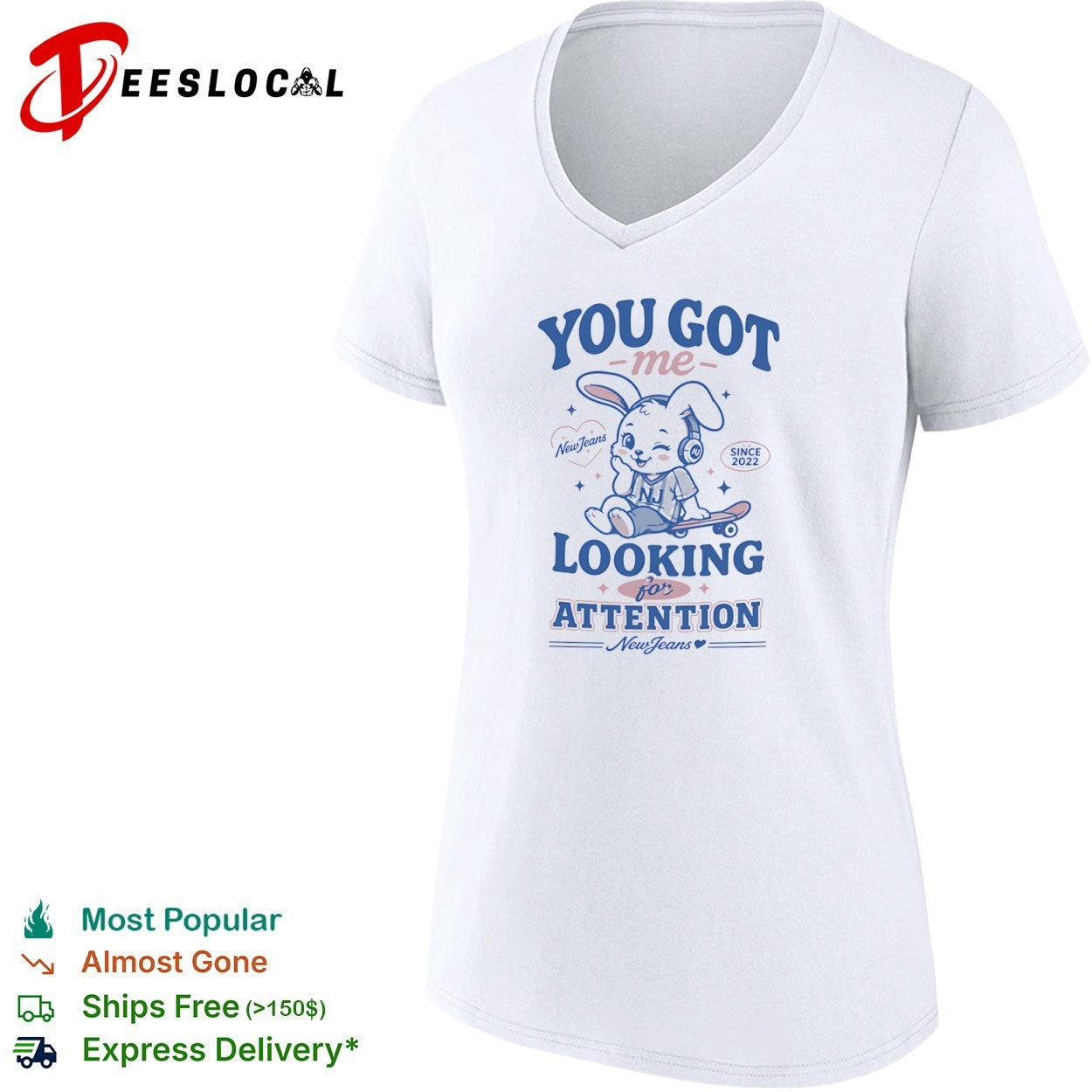 NewJeans You Got Me Looking for Attention Bunny shirt
