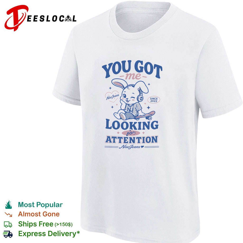 NewJeans You Got Me Looking for Attention Bunny shirt