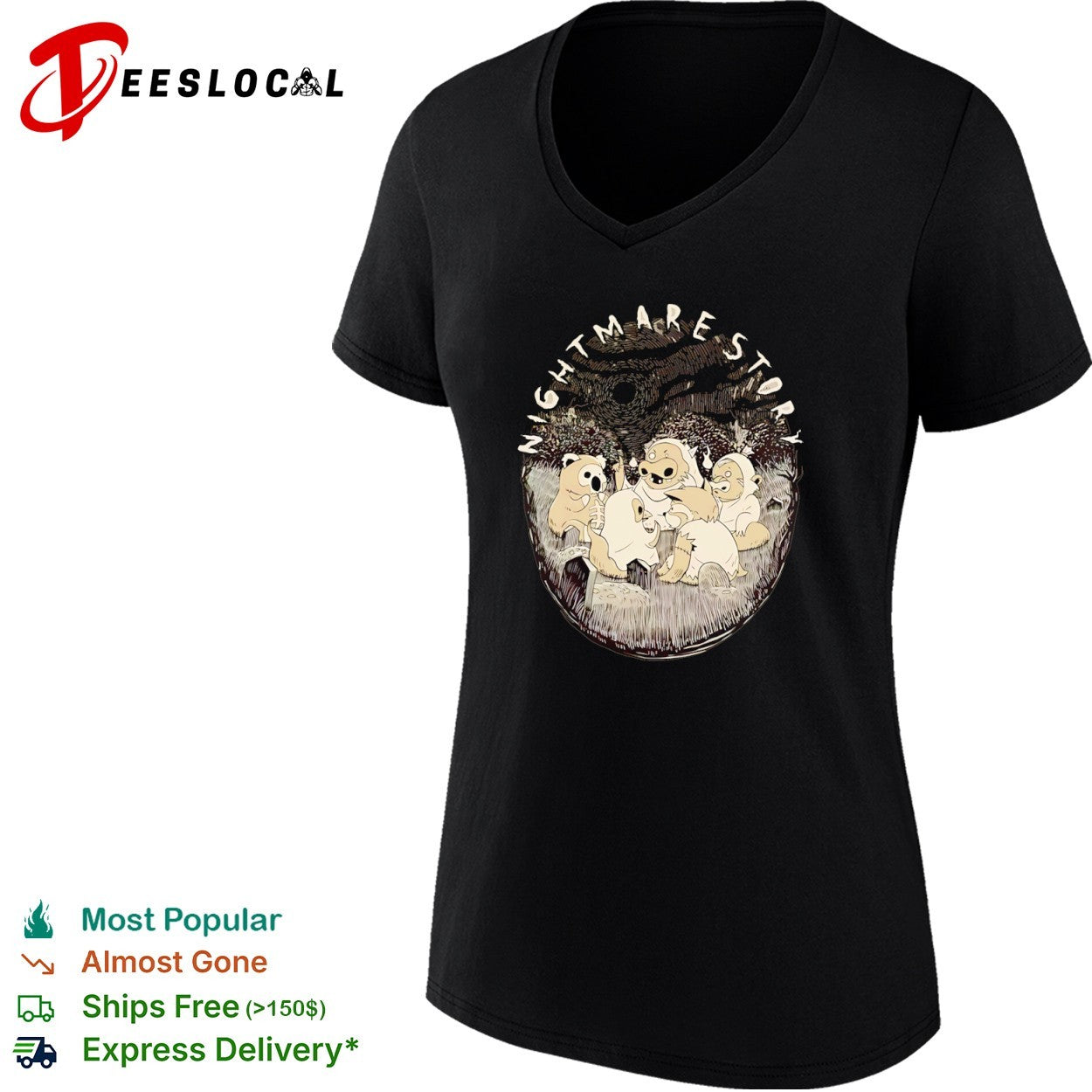 Nightmarestory Ghost Animals in Graveyard Scene shirt