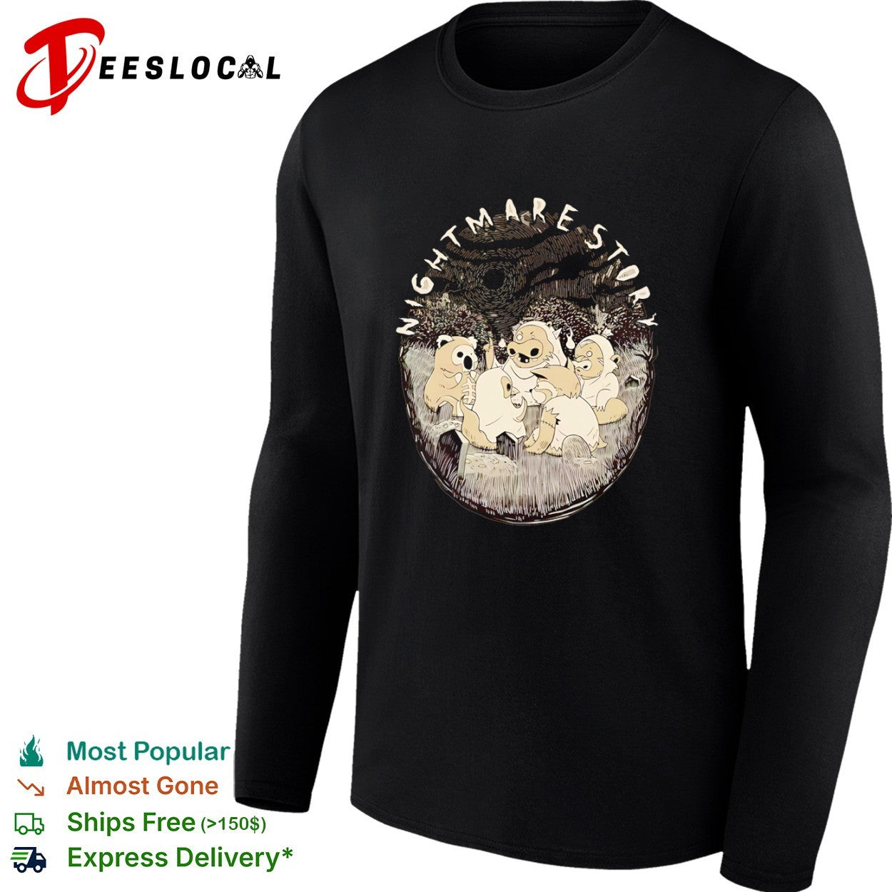 Nightmarestory Ghost Animals in Graveyard Scene shirt