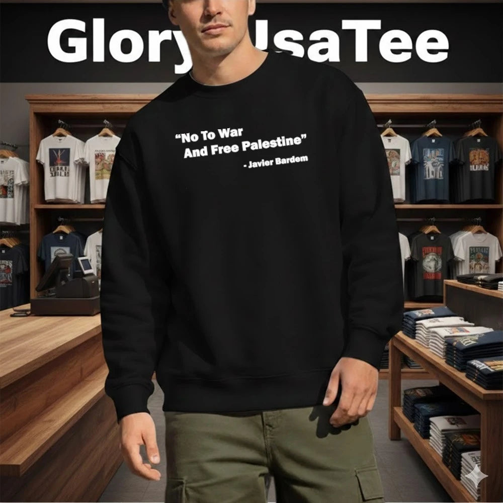 No To War And Free Palestine Javier Bardem Oscars 2026 T-Shirt