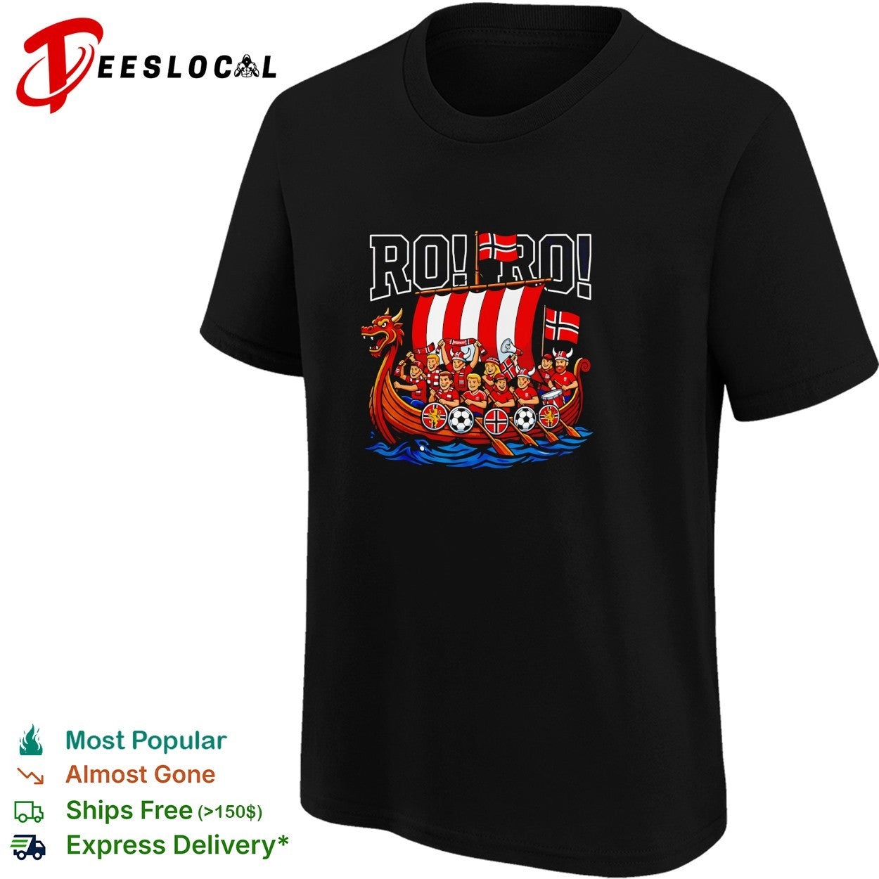 Norway Ro Ro Viking ship soccer fans shirt