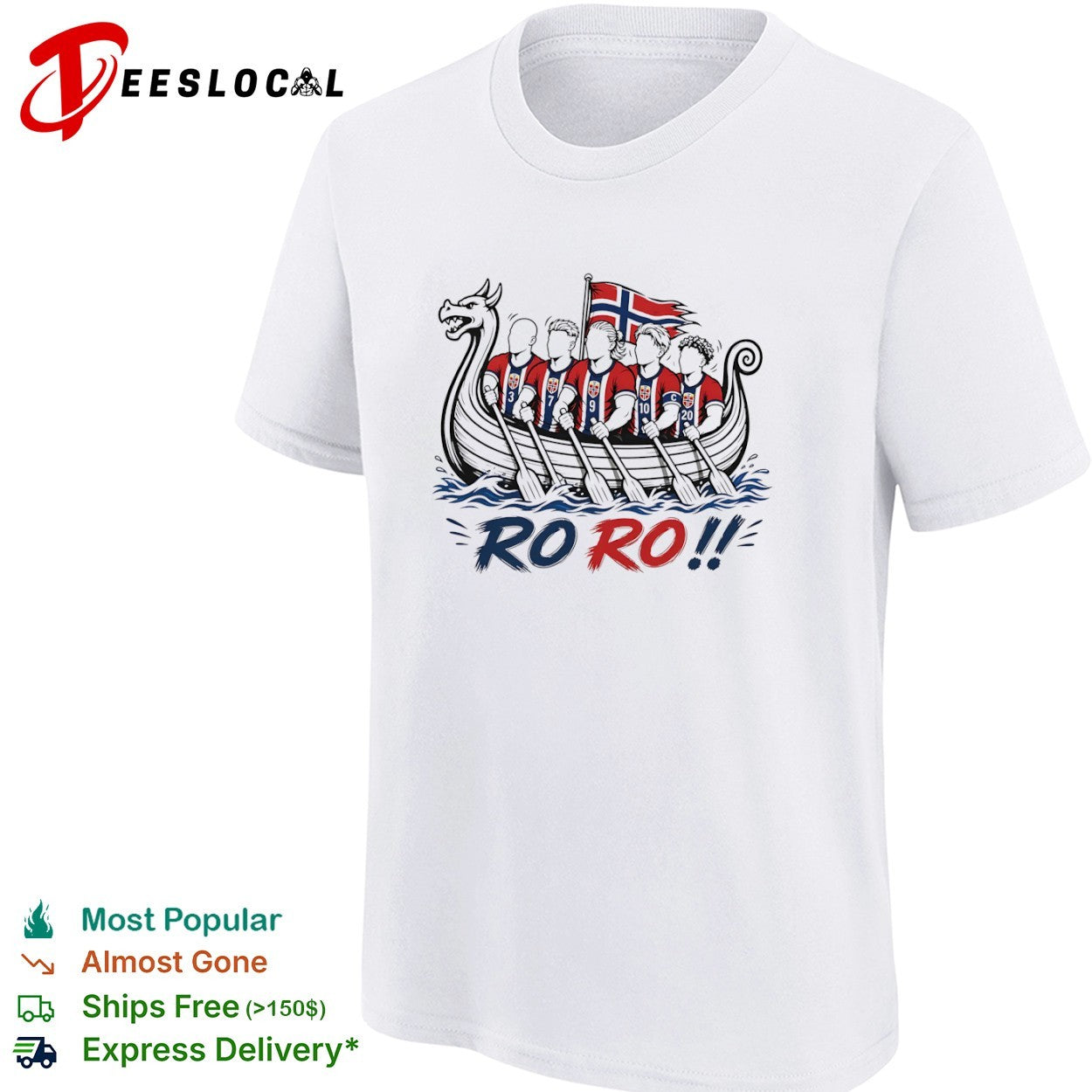 Norway team ro viking boat shirt