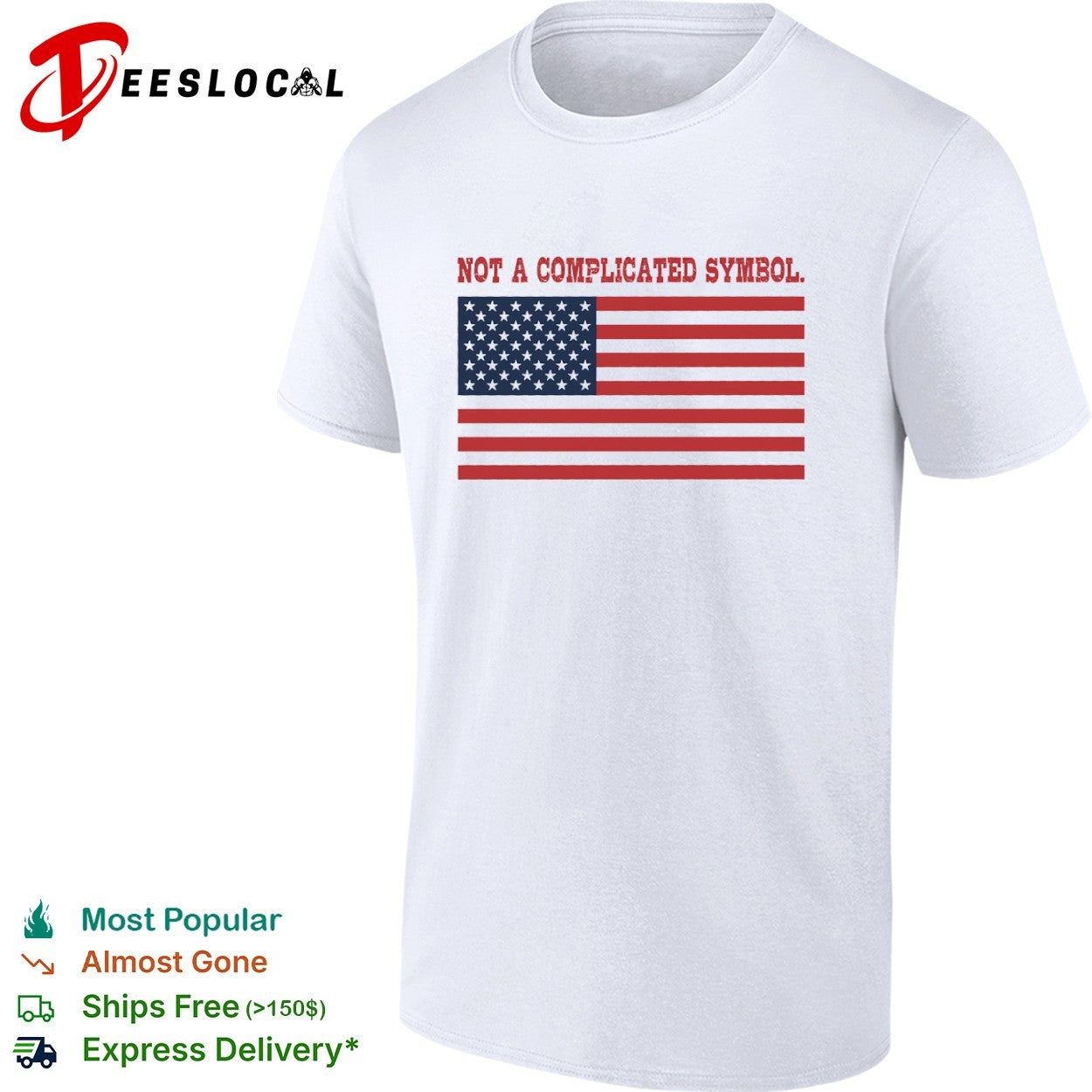 Not a complicated symbol United States flag shirt