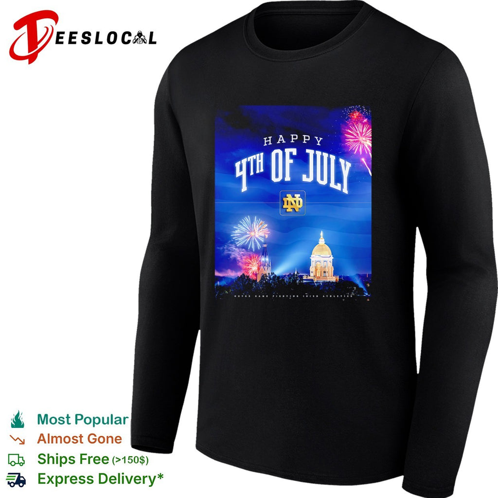 Notre Dame Fighting Irish happy 4th of July fireworks shirt