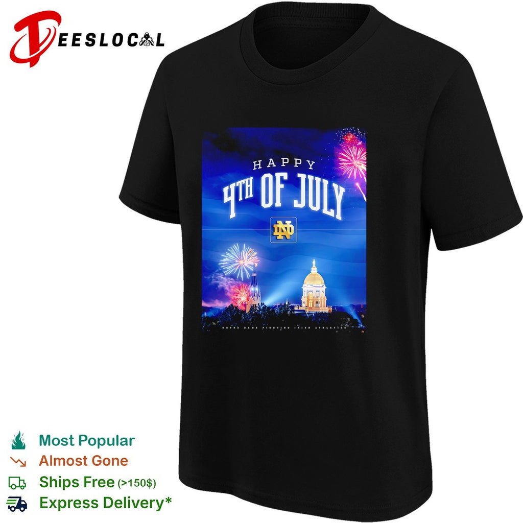 Notre Dame Fighting Irish happy 4th of July fireworks shirt