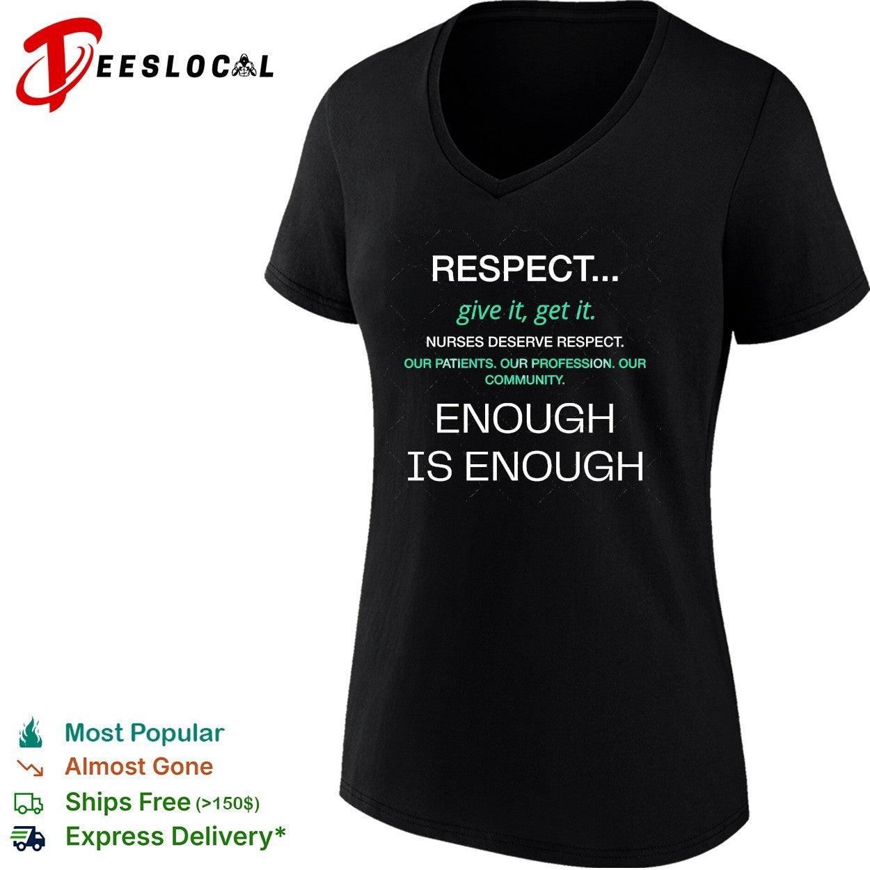Nurses deserve respect give it get it enough is enough shirt