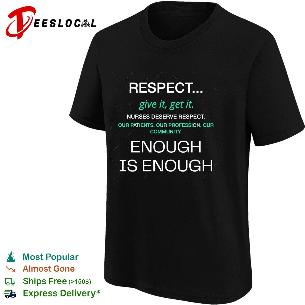 Nurses deserve respect give it get it enough is enough shirt