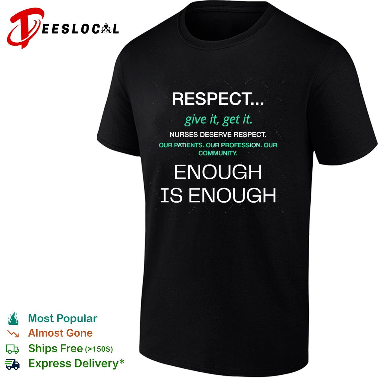 Nurses deserve respect give it get it enough is enough shirt