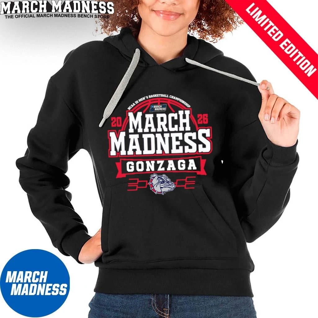 Official Gonzaga Bulldogs March Madness NCAA Men’s Basketball 2026 T-Shirt