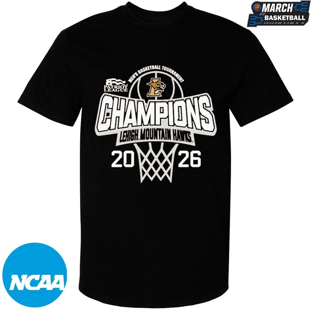 Official Lehigh Mountain Hawks University 2026 Patriot League Men’s Basketball Tournament Champions Shirts