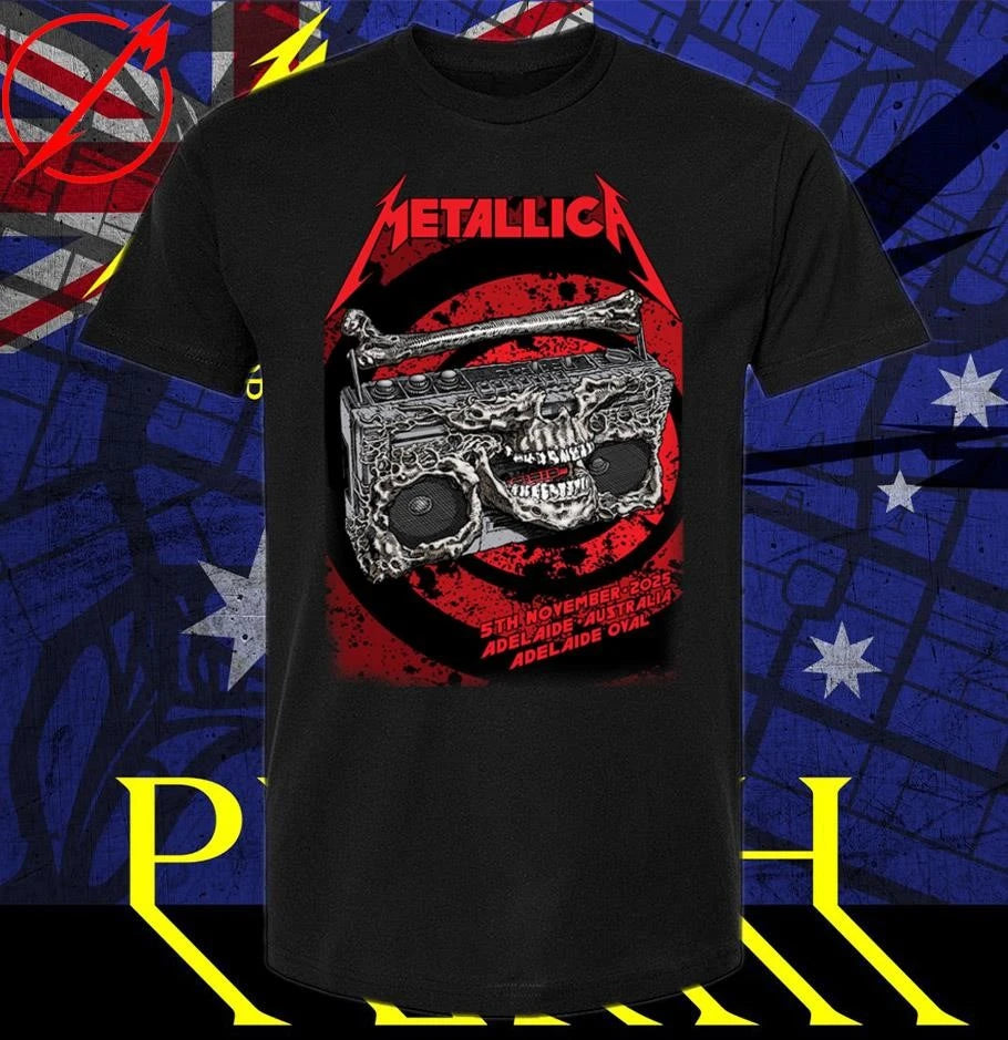 Official Metallica M72 Adelaide Official Poster By Glenno Smith On November 5th 2025 For Adelaide Australia At Adelaide Oval T-Shirt