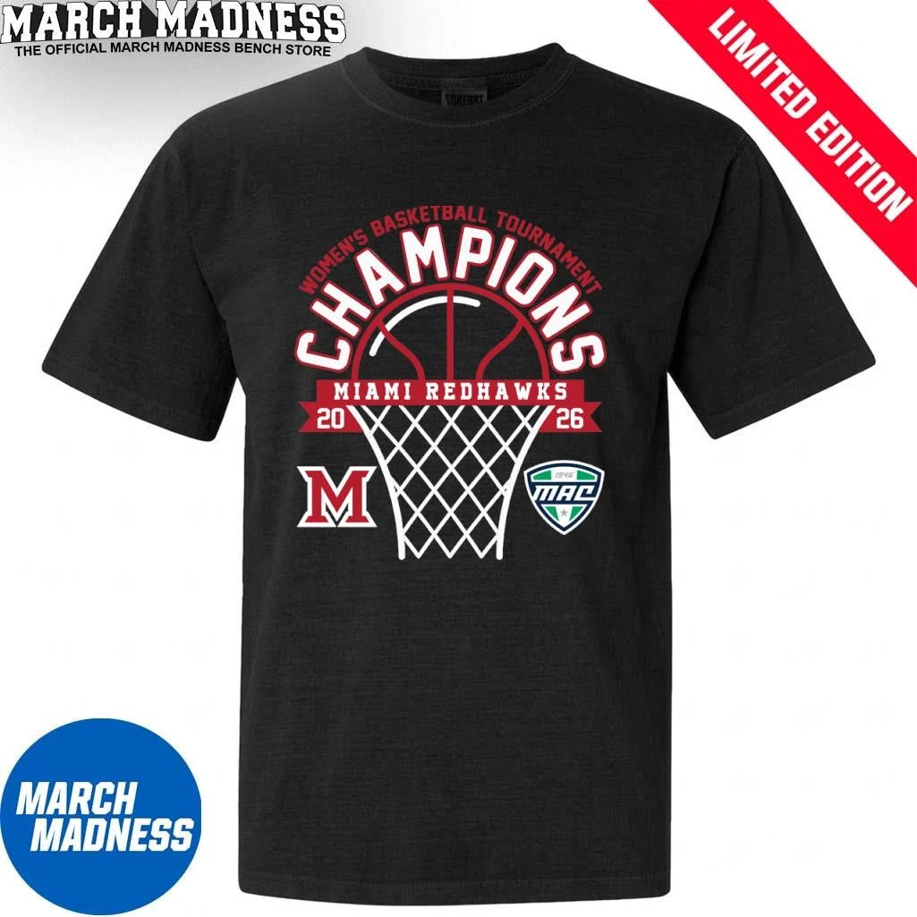 Official Miami Redhawks 2026 MAC Women’s Basketball Tournament Champions Shirt