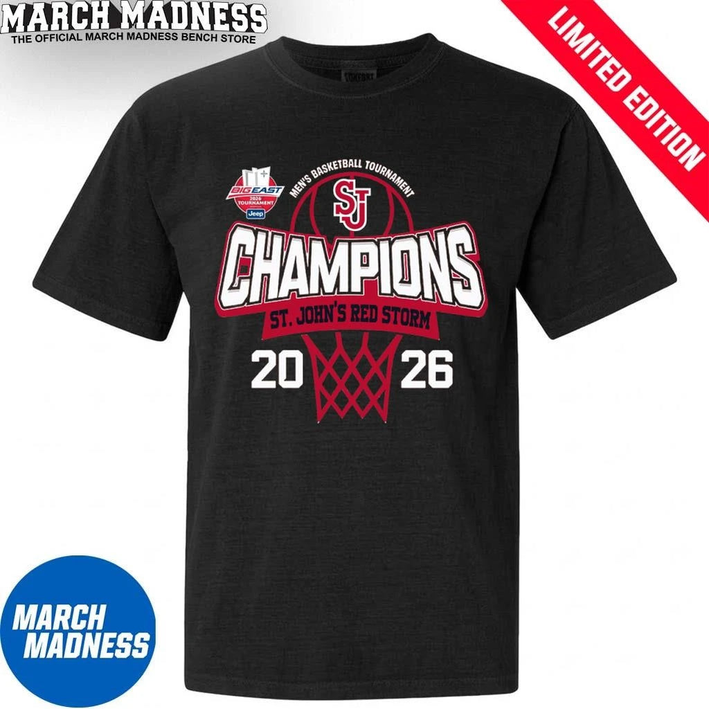 Official St. John’s Red Storm 2026 Big East Men’s Basketball Tournament Champions Shirt