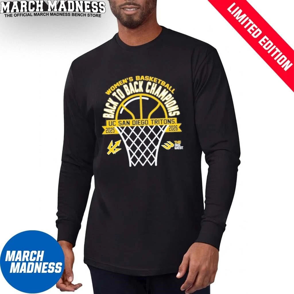 Official UC San Diego Tritons Back 2 Back Big West Women’s Basketball Tournament Champions Shirt