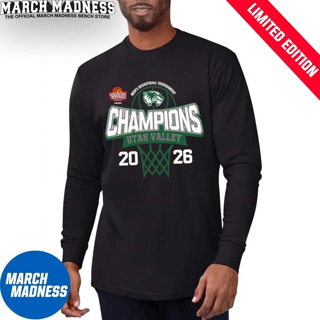 Official Utah Valley Wolverines 2026 WAC Men’s Basketball Tournament Champions Shirt