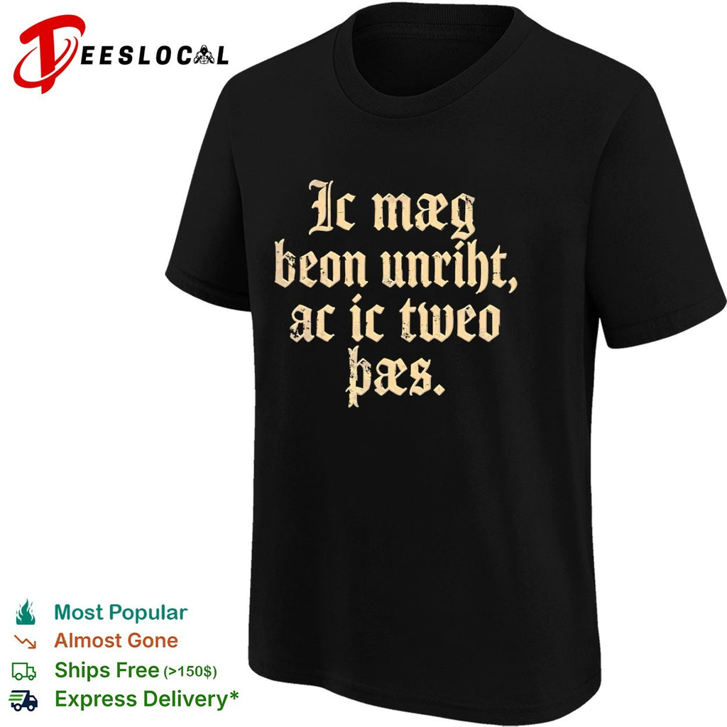 Old english text lettering shirt