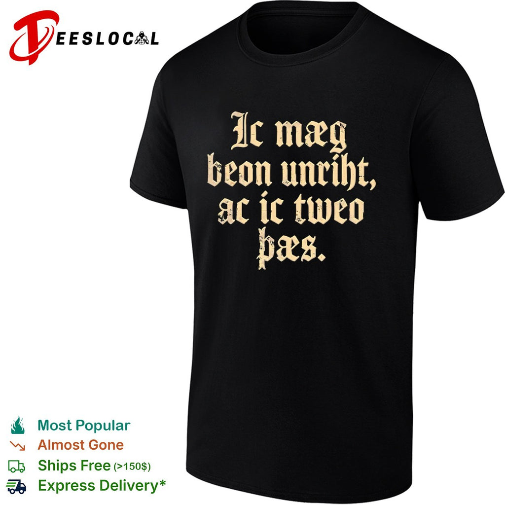 Old english text lettering shirt