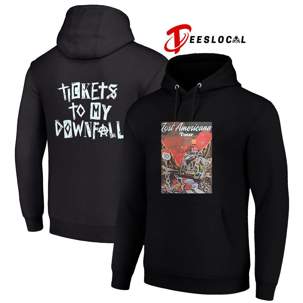 Omaha Los Americana tour tickets to my downfall poster graphic shirt