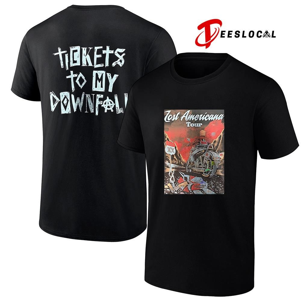 Omaha Los Americana tour tickets to my downfall poster graphic shirt