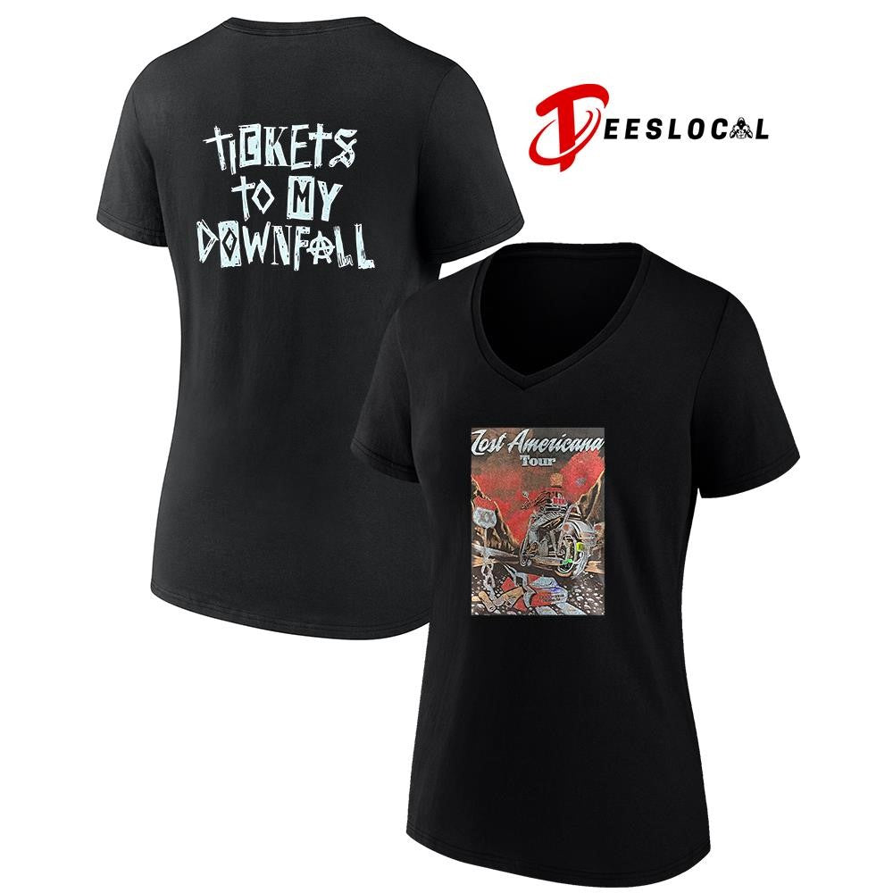 Omaha Los Americana tour tickets to my downfall poster graphic shirt