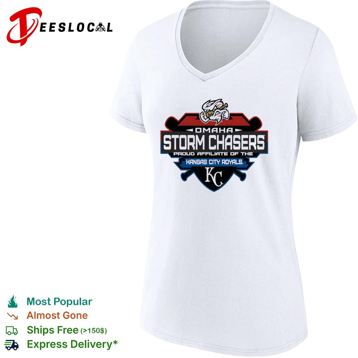 Omaha Storm Chasers Kansas City Royals affiliate shield shirt