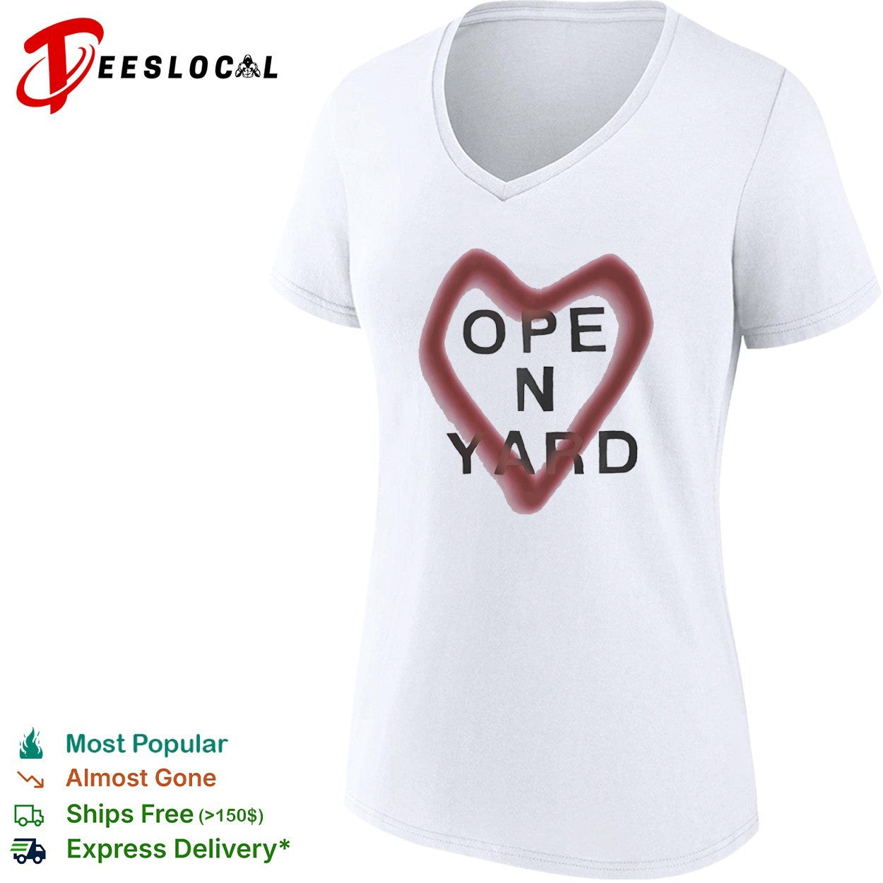 Open n yard heart spray paint shirt