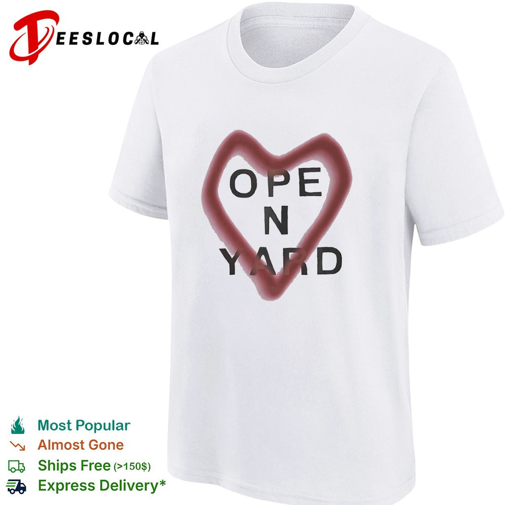 Open n yard heart spray paint shirt
