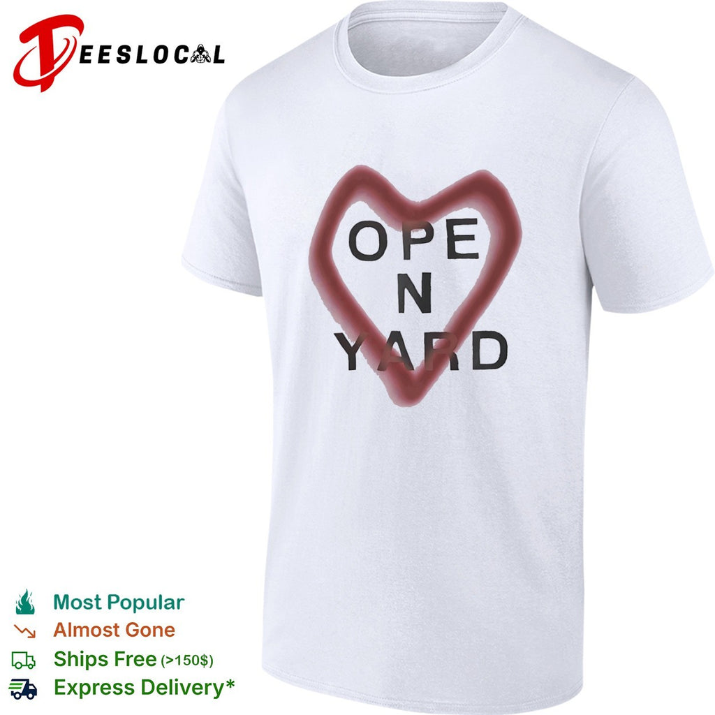 Open n yard heart spray paint shirt