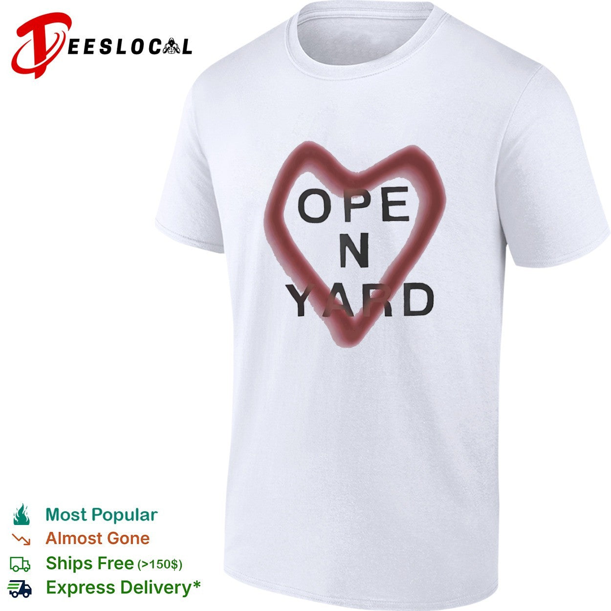 Open n yard heart spray paint shirt