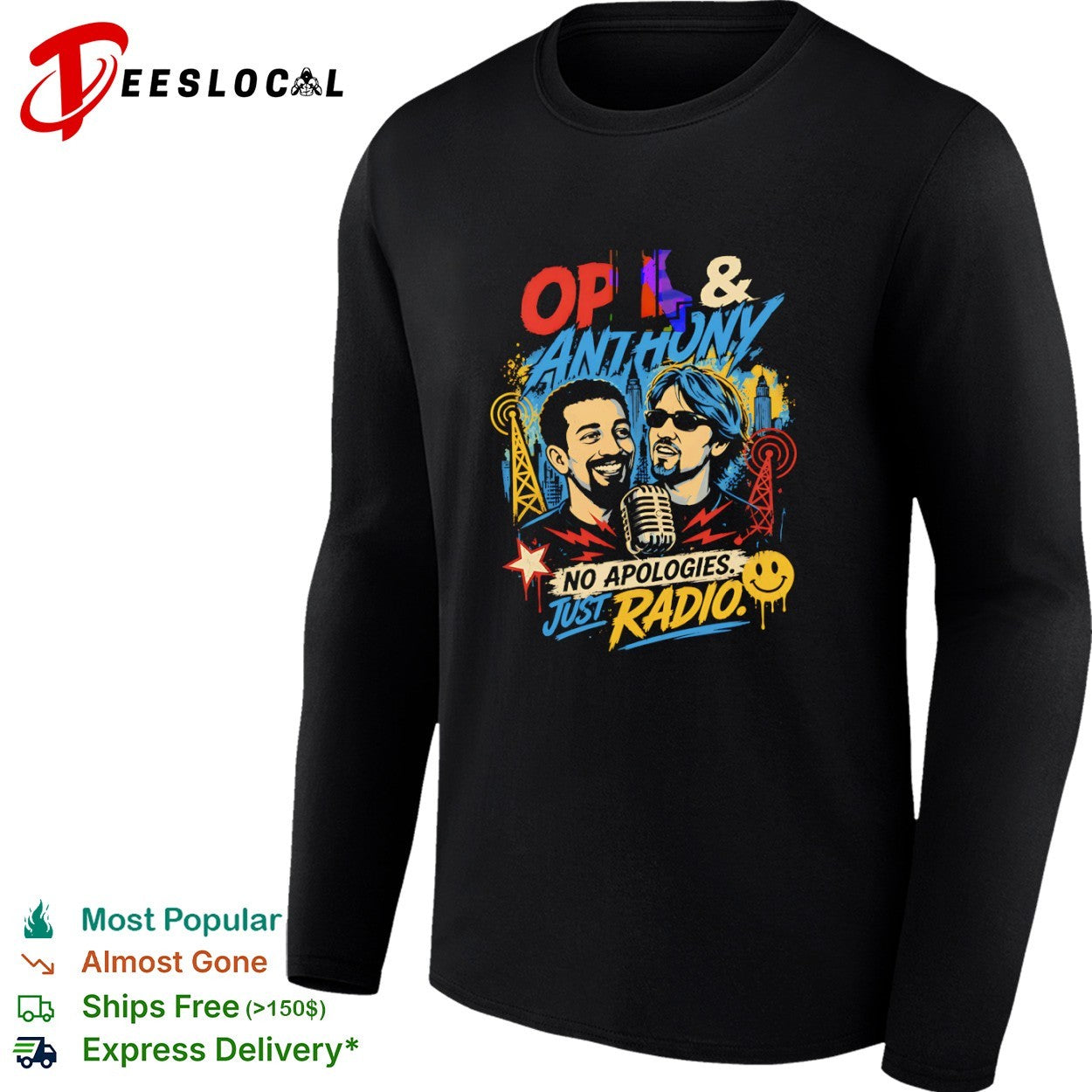 Opie and Anthony No Apologies Just Radio Gregg Hughes Anthony Cumia Radio shirt