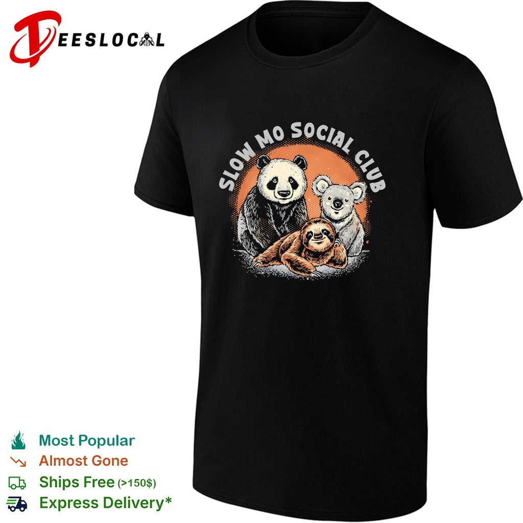 Panda koala and sloth Slow Mo Social Club shirt