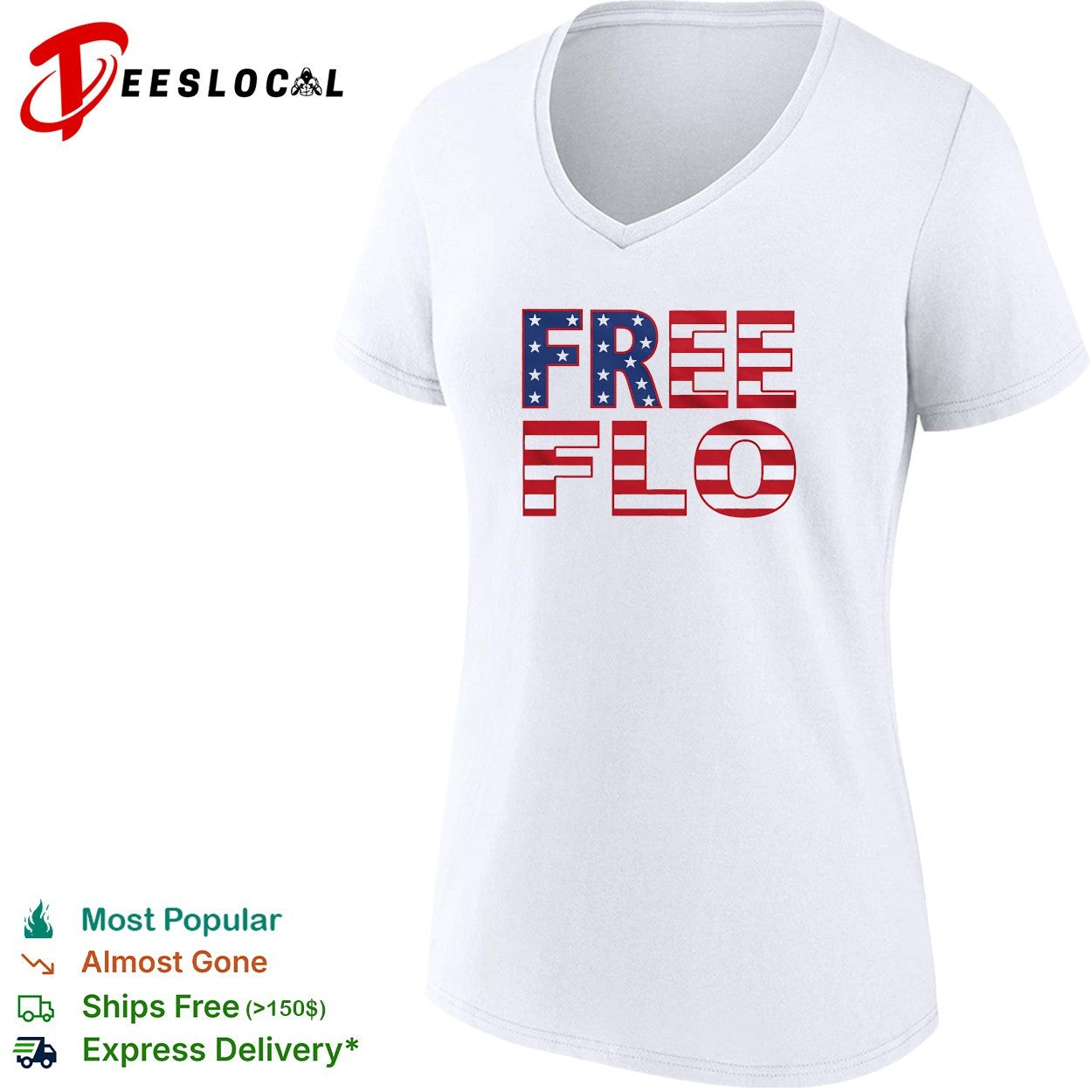 Patriotic USA flag stars and stripes typography shirt