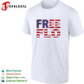 Patriotic USA flag stars and stripes typography shirt