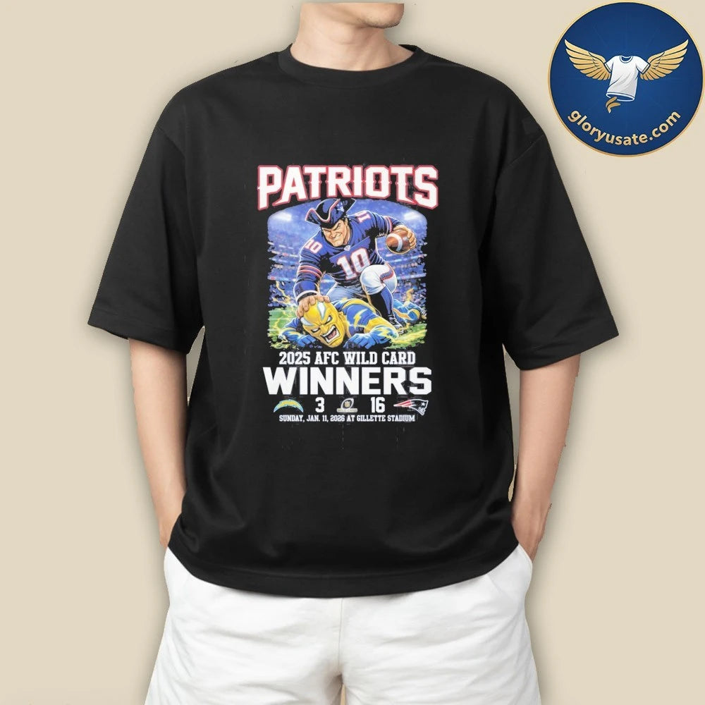 Patriots 2025 AFC Wild Card Winners Mascot Shirt