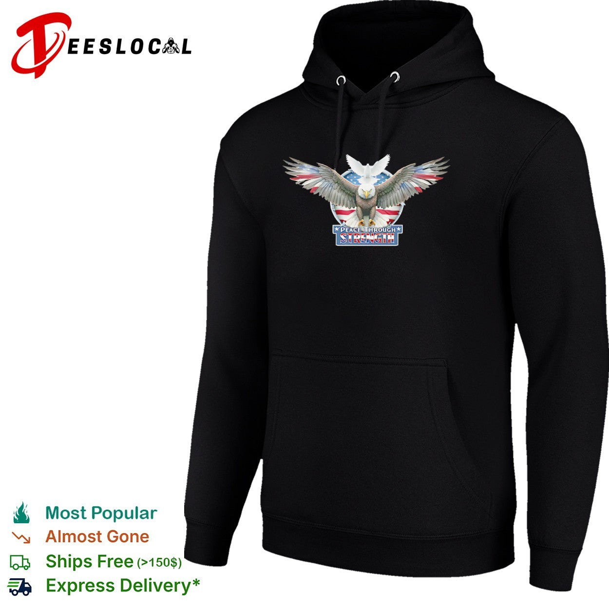 Peace Through Strength American Eagle Dove Flag Patriotic Independence Day shirt