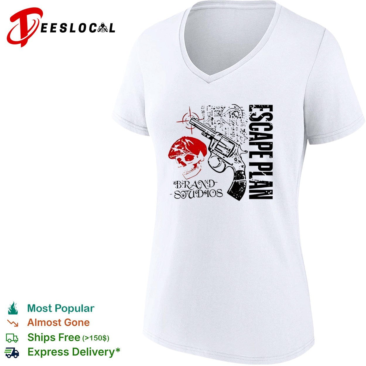 Peaky Blinders Escape Plan Brand Studios revolver skull shirt