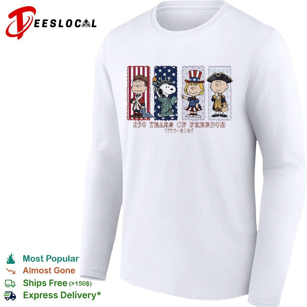 Peanuts 250 years of freedom America 1776 2026 shirt