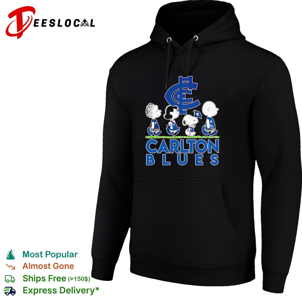 Peanuts Characters Carlton Blues AFL Logo Australian Football League shirt