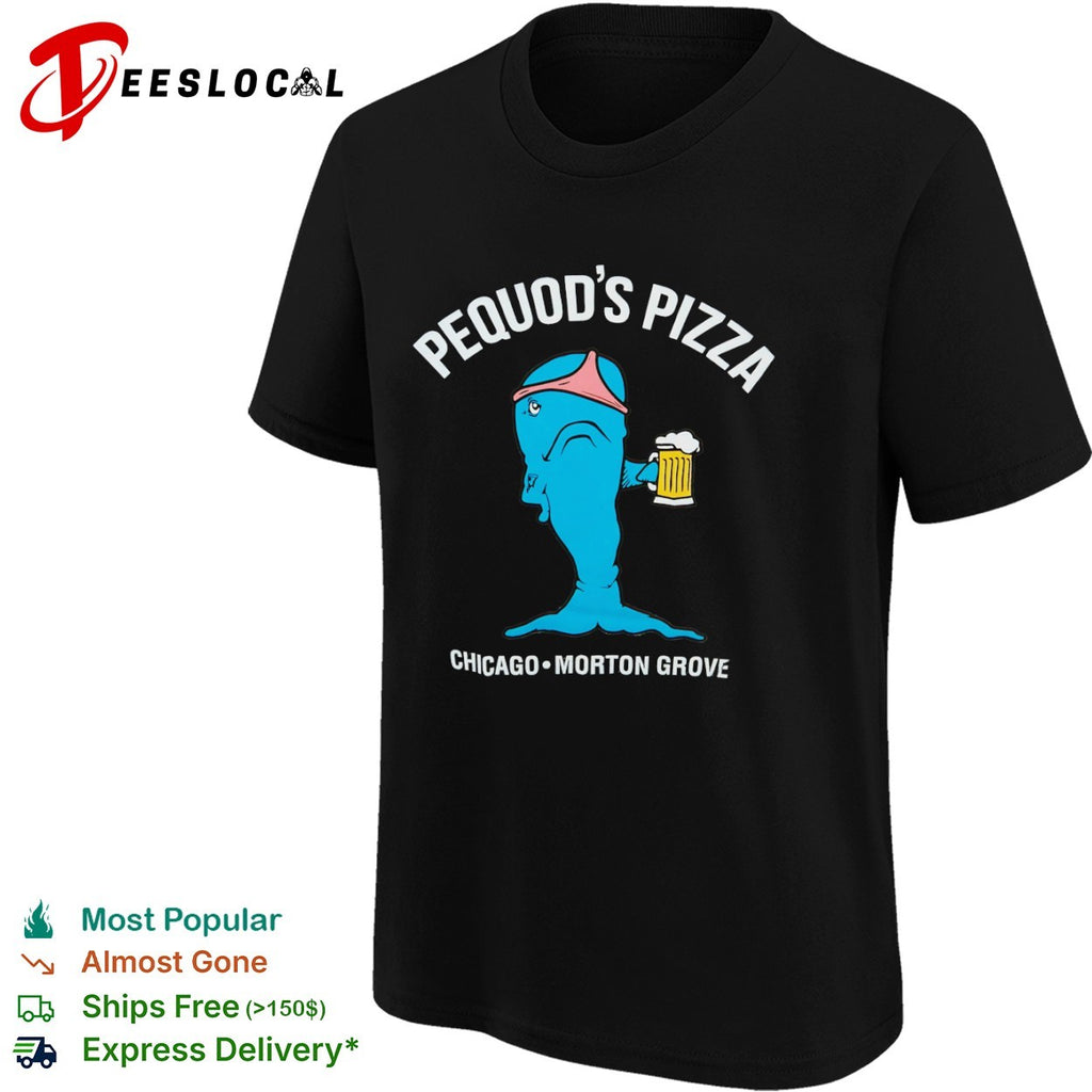Pequods Pizza Chicago Morton Grove Whale Drinking Beer Shirt